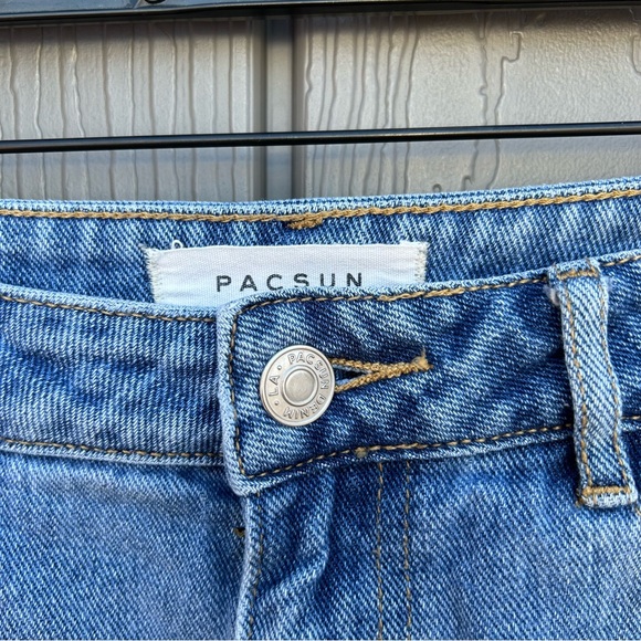 Pacsun Mom Jean Shorts 26 High Rise Distressed Blue Cotton Women’s - Picture 4 of 13